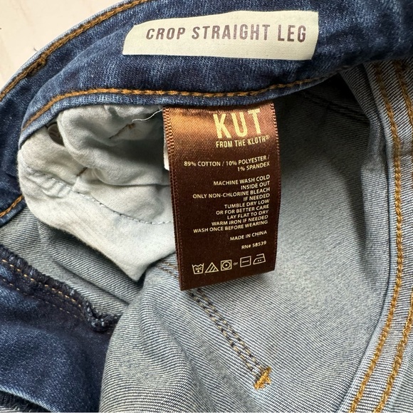 KUT From The Kloth Medium Wash "Crop Straight Leg" Blue Jeans, Size 10 (US) - Picture 4 of 8